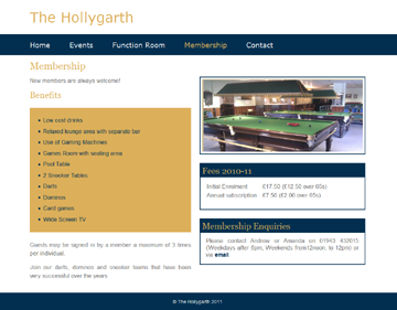 The Hollygarth website