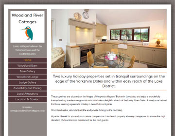 Woodland River Cottages website